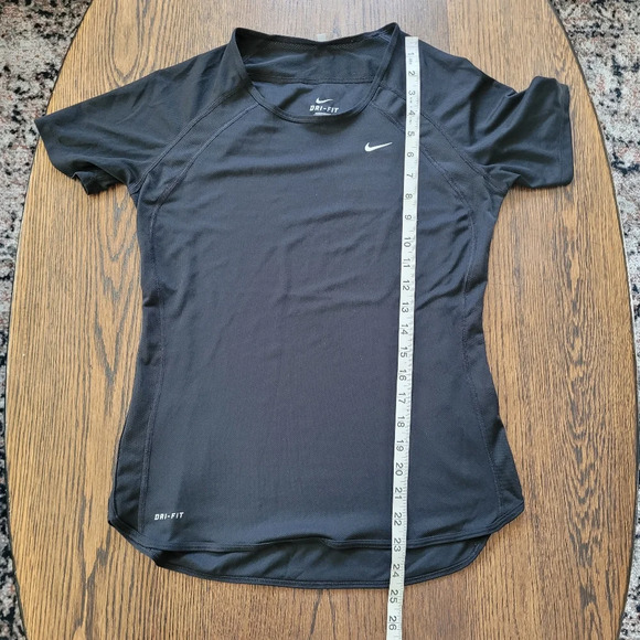 Nike Dri-Fit Black Short Sleeve Running Activewear Top Size Women's Small - Picture 7 of 9